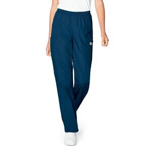 Women’s Elastic Waist Cargo Scrub Pants, Navy, Size L